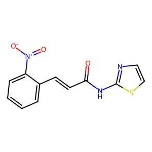 (E)-3-(2-nitrophenyl)-N-(1,3-thiazol-2-yl)prop-2-enamide structure