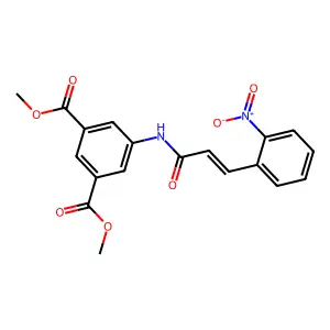 methyl 5-[(2E)-3-(2-nitrophenyl)prop-2-enoylamino]-3-(methoxycarbonyl)benzoate structure