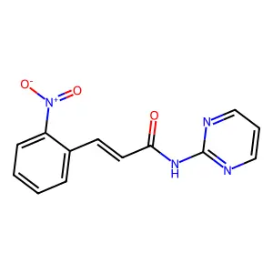 (E)-3-(2-nitrophenyl)-N-pyrimidin-2-ylprop-2-enamide structure