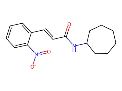 (E)-N-cycloheptyl-3-(2-nitrophenyl)prop-2-enamide structure