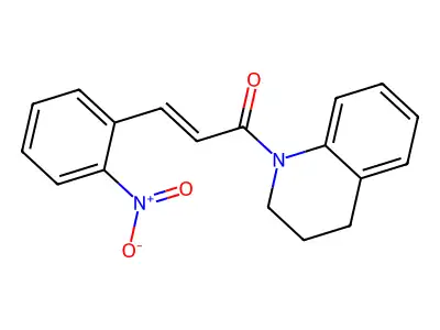 (E)-1-(3,4-dihydro-2H-quinolin-1-yl)-3-(2-nitrophenyl)prop-2-en-1-one structure