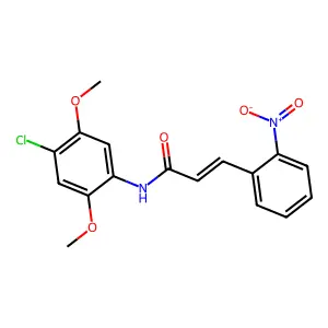 (E)-N-(4-chloro-2,5-dimethoxyphenyl)-3-(2-nitrophenyl)prop-2-enamide structure