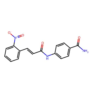 4-[[(E)-3-(2-nitrophenyl)prop-2-enoyl]amino]benzamide structure