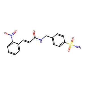 (E)-3-(2-nitrophenyl)-N-[(4-sulfamoylphenyl)methyl]prop-2-enamide structure