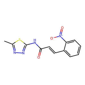 (E)-N-(5-methyl-1,3,4-thiadiazol-2-yl)-3-(2-nitrophenyl)prop-2-enamide structure