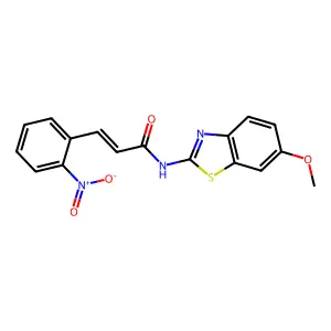 (E)-N-(6-methoxy-1,3-benzothiazol-2-yl)-3-(2-nitrophenyl)prop-2-enamide structure