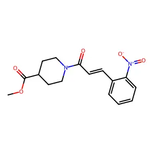 methyl 1-[(2E)-3-(2-nitrophenyl)prop-2-enoyl]piperidine-4-carboxylate structure