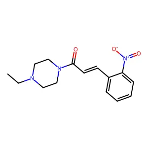 (E)-1-(4-ethylpiperazin-1-yl)-3-(2-nitrophenyl)prop-2-en-1-one structure