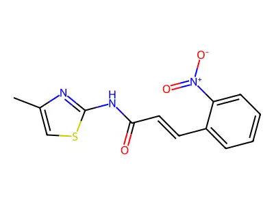 (E)-N-(4-methyl-1,3-thiazol-2-yl)-3-(2-nitrophenyl)prop-2-enamide structure