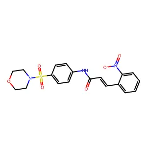 (E)-N-(4-morpholin-4-ylsulfonylphenyl)-3-(2-nitrophenyl)prop-2-enamide structure