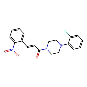 (E)-1-[4-(2-fluorophenyl)piperazin-1-yl]-3-(2-nitrophenyl)prop-2-en-1-one structure