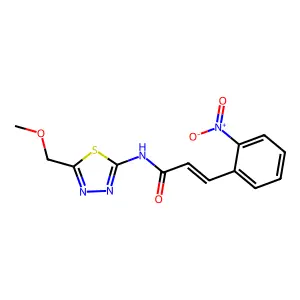 (E)-N-[5-(methoxymethyl)-1,3,4-thiadiazol-2-yl]-3-(2-nitrophenyl)prop-2-enamide structure