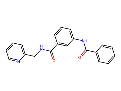 3-benzamido-N-(pyridin-2-ylmethyl)benzamide structure