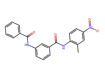 3-benzamido-N-(2-methyl-4-nitrophenyl)benzamide structure
