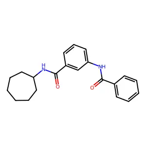 3-benzamido-N-cycloheptylbenzamide structure
