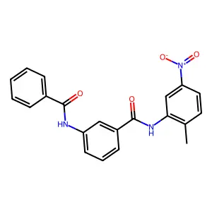 3-benzamido-N-(2-methyl-5-nitrophenyl)benzamide structure