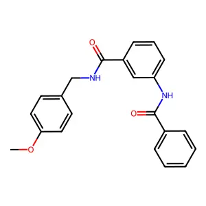 3-benzamido-N-[(4-methoxyphenyl)methyl]benzamide structure