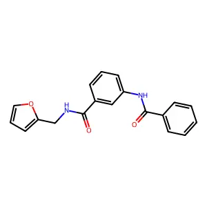 3-benzamido-N-(furan-2-ylmethyl)benzamide structure