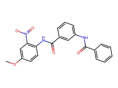 3-benzamido-N-(4-methoxy-2-nitrophenyl)benzamide structure