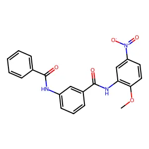 3-benzamido-N-(2-methoxy-5-nitrophenyl)benzamide structure