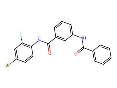3-benzamido-N-(4-bromo-2-fluorophenyl)benzamide structure