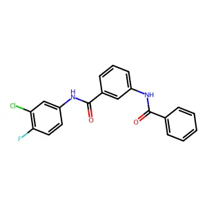 3-benzamido-N-(3-chloro-4-fluorophenyl)benzamide structure