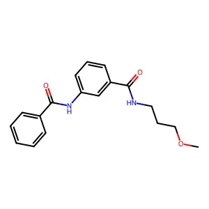 3-benzamido-N-(3-methoxypropyl)benzamide structure