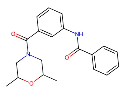 N-{3-[(2,6-dimethylmorpholin-4-yl)carbonyl]phenyl}benzamide structure