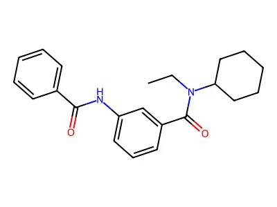 3-benzamido-N-cyclohexyl-N-ethylbenzamide structure