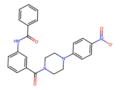 N-[3-[4-(4-nitrophenyl)piperazine-1-carbonyl]phenyl]benzamide structure