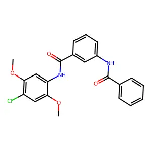 3-benzamido-N-(4-chloro-2,5-dimethoxyphenyl)benzamide structure