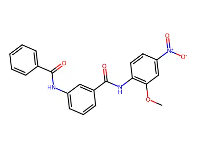 3-benzamido-N-(2-methoxy-4-nitrophenyl)benzamide structure