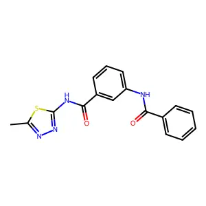3-benzamido-N-(5-methyl-1,3,4-thiadiazol-2-yl)benzamide structure