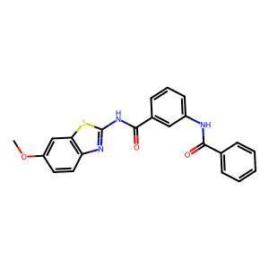 3-benzamido-N-(6-methoxy-1,3-benzothiazol-2-yl)benzamide structure