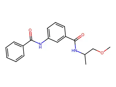 3-benzamido-N-(1-methoxypropan-2-yl)benzamide structure