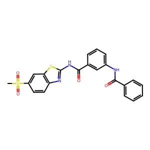 3-benzamido-N-(6-methylsulfonyl-1,3-benzothiazol-2-yl)benzamide structure