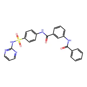3-benzamido-N-[4-(pyrimidin-2-ylsulfamoyl)phenyl]benzamide structure