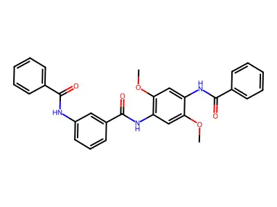 3-benzamido-N-(4-benzamido-2,5-dimethoxyphenyl)benzamide structure