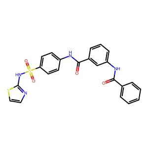 3-benzamido-N-[4-(1,3-thiazol-2-ylsulfamoyl)phenyl]benzamide structure