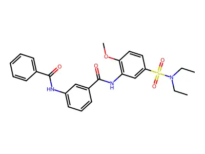 3-benzamido-N-[5-(diethylsulfamoyl)-2-methoxyphenyl]benzamide structure