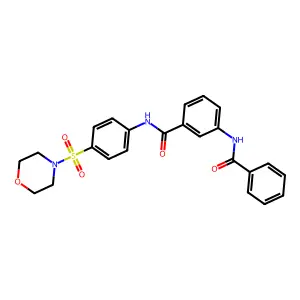 3-benzamido-N-(4-morpholin-4-ylsulfonylphenyl)benzamide structure