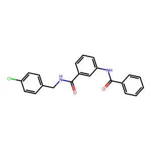 3-benzamido-N-[(4-chlorophenyl)methyl]benzamide structure