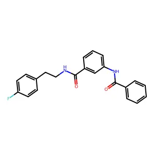 3-benzamido-N-[2-(4-fluorophenyl)ethyl]benzamide structure