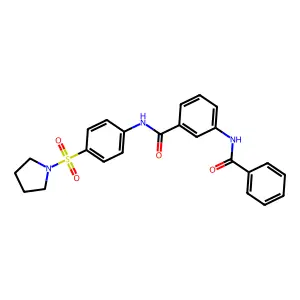 3-benzamido-N-(4-pyrrolidin-1-ylsulfonylphenyl)benzamide structure