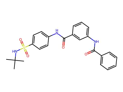 3-benzamido-N-[4-(tert-butylsulfamoyl)phenyl]benzamide structure