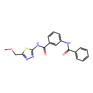 3-benzamido-N-[5-(methoxymethyl)-1,3,4-thiadiazol-2-yl]benzamide structure