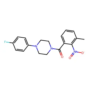 [4-(4-Fluorophenyl)piperazin-1-yl]-(3-methyl-2-nitrophenyl)methanone structure