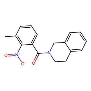 3,4-dihydro-1H-isoquinolin-2-yl-(3-methyl-2-nitrophenyl)methanone structure