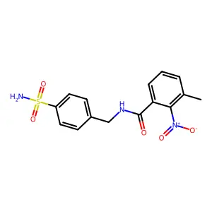 3-methyl-2-nitro-N-(4-sulfamoylbenzyl)benzamide structure