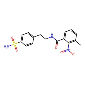 3-methyl-2-nitro-N-[2-(4-sulfamoylphenyl)ethyl]benzamide structure